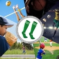 thumbnail image 5 of Paquete de 2 calcetines de fútbol, softbol y béisbol para jóvenes, niños y adultos, calcetines multideportivos (verdes), 5 of 5