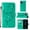 Green, variant on Flip Folio Wallet Case for Google Pixel 7, PU Leather Surface Shockproof TPU Shell Embossed Butterfly Dot Diamond Kickstand Card Holders Full Body Protective Luxury Stylish Case, Black