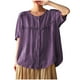 thumbnail image 1 of Vestidos Casuales Para Mujer, Blusas De Mujer De Moda Camisa informal holgada de manga corta de lino con cuello en V para mujer, 1 of 7