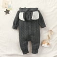 thumbnail image 4 of TAGOLD Kids Jumpsuits Romper,Toddler Baby Boys Girls Solid Color Rabbit Ears Winter Thick Keep Warm Jumpsuit Romper, 4 of 6