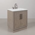 thumbnail image 3 of Water Creation 30" Wood Single Bathroom Vanity in Gray Oak & Bronze, 3 of 11