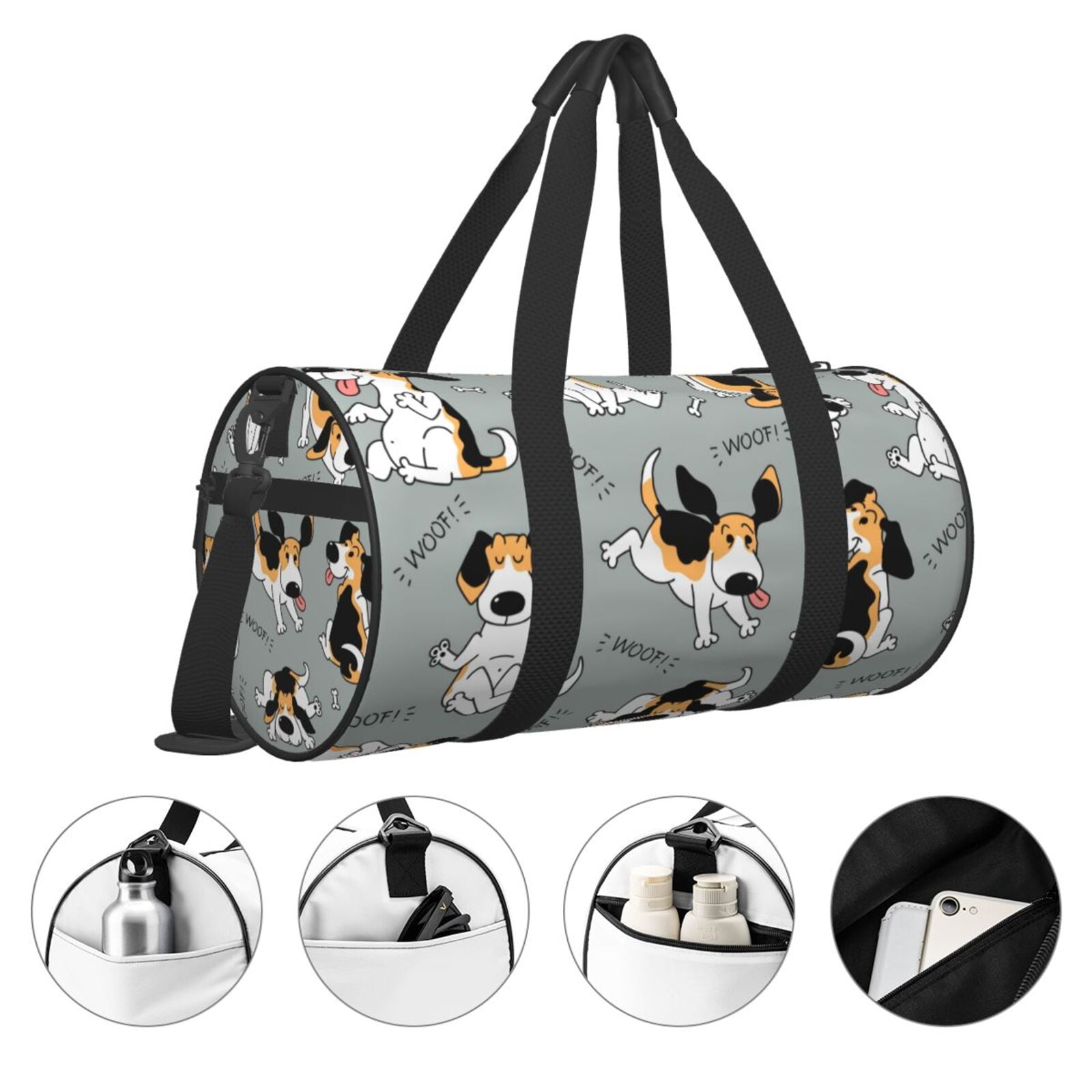 Vsdgher Funny Beagle Active Dog 45L Foldable Duffel Bag, Sports Gym Bag,Overnight Bag, Portable Weekender Bag for Airplanes