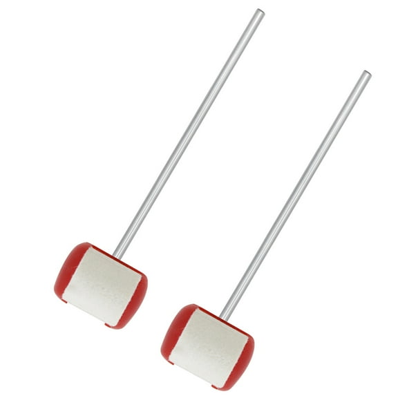 NICEXMAS 2Pcs Red Metal Abs Felt Drum Set Pedal Beater Bass Drum Accessories 7.9x1.8x1.8in