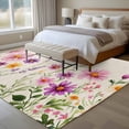 thumbnail image 5 of Purple Daisy Area&nbsp;Rug 5x7ft Spring Flowers Leaf Non-Slip&nbsp;Washable Square&nbsp;Rugs Soft Felt Indoor Floor Mat for Bedroom Kitchen Living Room Bathroom, 5 of 9