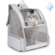 thumbnail image 1 of Mochila transportadora para gato SSAWcasa grande para mascota de hasta 7 kg con juguete gris, 1 of 8