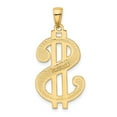 thumbnail image 3 of FB Jewels 14K Gold Polished and Textured Dollar Sign Pendant, 3 of 4