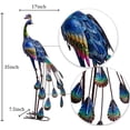 thumbnail image 4 of Teresa's Collections 35.04''H Large Peacock Garden Sculpture & Statue for Outdoor Decor Sturdy Metal Yard Art for Garden Decor Tall Blue Lawn Ornament for Party Patio Lawn Decor, 4 of 10