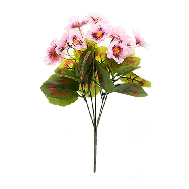 Décoration Maison Moderne, Fleurs Artificielles Pensée Extérieures Fleurs de Printemps Plantes Sauvages Fausses Impatientes Rouges pour Fenêtre Boîte Mariage Extérieur Jardin Porche Décor