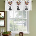 thumbnail image 4 of 2 Pack Valances for Windows, Cute Panda Window Valances for Living Room/Bedroom/Bathroom, Modern Abstract Oil Painting Love Heart Light Filtering Kitchen Curtain Valance Window Treatment 60"W x18" L, 4 of 9