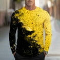 thumbnail image 2 of Mens Long Sleeve Tops T-Shirts Slim Fit Crew Neck Workout Casual Base Tees Stretch Soft Muscle Tshirts (XL, Yellow 02), 2 of 5