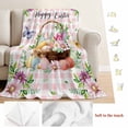 thumbnail image 5 of Easter Blanket Soft Cozy Warm Twin Blanket for Bed, Plush Fuzzy Flannel Fleece Blankets for Sofa, Watercolor Eggs Floral Botanical Butterfly Pink Plaid Throw Blankets for Couch Gifts, 60"x80", 5 of 9