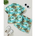 thumbnail image 3 of CARETOO Toddler Baby Boy Clothes Hawaiian Outfit Shorts Sets Printed Button Down Shirt and Shorts Summer Beach Clothes Size 12-18 Months, 3 of 18