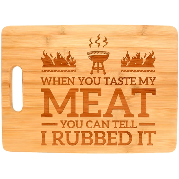 ThisWear Funny Grill Gifts You Can Tell I Rubbed It Meat Cutting Boards Big Rectangle Bamboo Cutting Board