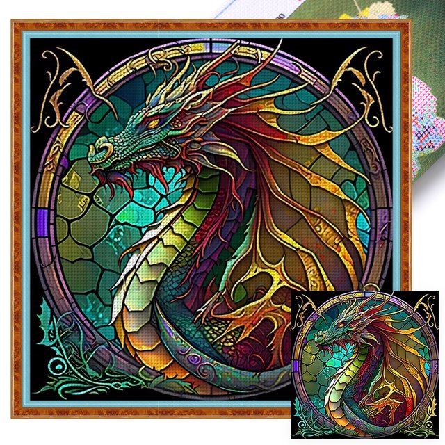 Hilo Algodón Ecológico Bordado Vitral Impreso 11CT Punto Cruz 40x40cm