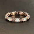 thumbnail image 3 of Silver Rose Gold Black Promise Engagement Wedding Opal Cz Zirconia Band Ring R70, 3 of 4