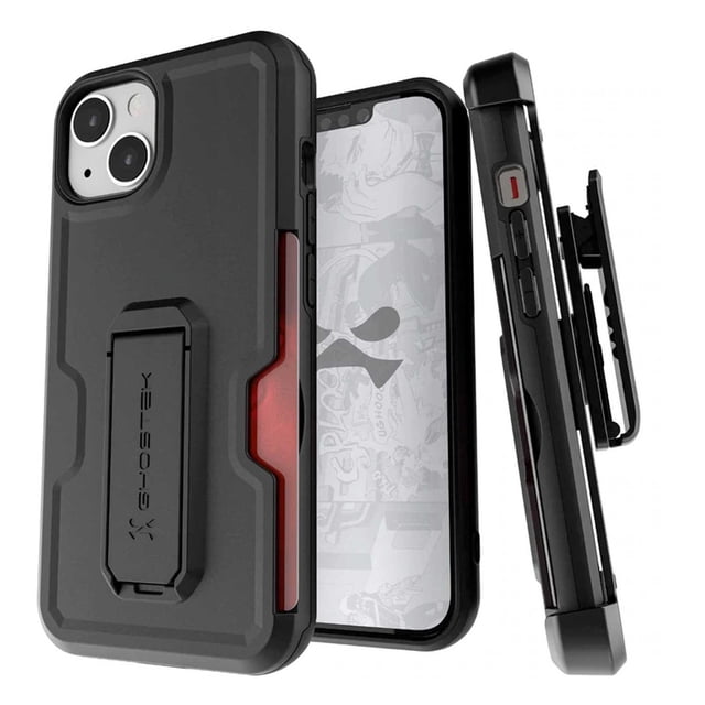 Funda GHOSTEK Iron Armor para iPhone 13 Negra con Clip y Mica