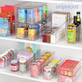 thumbnail image 6 of primebox Plastic Food Storage 4 Pack Clear Container Bin with Handles for Organizing Kitchen, Pantry, Refrigerator, Freezer, Pantry, Cabinet, Closet, Bathroom. 16”x6”x5”, 6 of 7