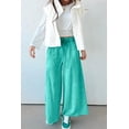 thumbnail image 3 of Women's Sea Green Mineral Wash Loose Pants – Casual Wide Leg Style for Everyday Comfort, XL, 3 of 8