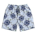 thumbnail image 3 of Uemuo Turtle with Blue Stones Pattern Men's Swim Trunks Hawaiian Beach Bathing Suit Swimsuits Beach Quick-Dry Shorts with Pockets-, 3 of 9