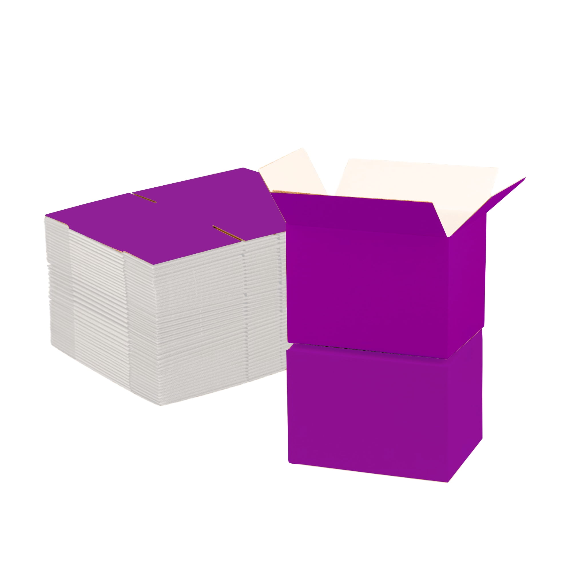 Ucanpack Shipping Boxes 7x7x5" Purple 25 Pcs Pack, Made In USA- Packing Boxes For Moving Large, 1/8 Thick Cardboard Shipping Box, Heavy Duty Storage Carton For Small Business