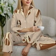 thumbnail image 6 of Pajamas for Women Sets, Cute Dog Puppy striped Lounge Sets Long Sleeve Button Down Night Shirts Sleepwear Pjs, 6 of 6