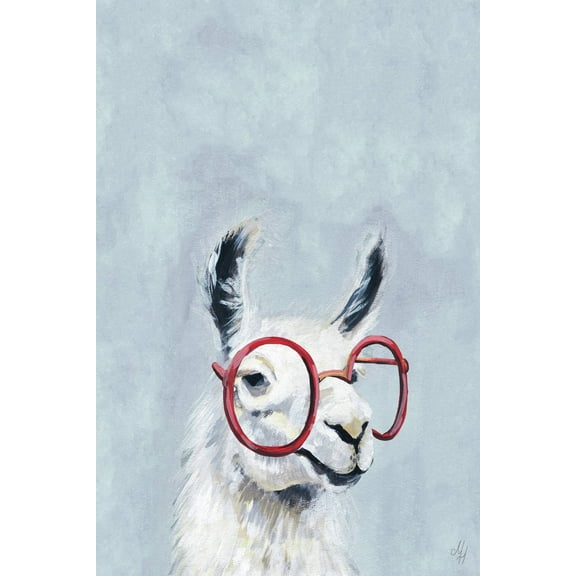 Marmont Hill Red Llama Glasses II Canvas Wall Art