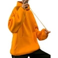 thumbnail image 1 of LUXUR Hommes Sweat à Capuche Manches Longues Casual Hiver Orange XL, 1 of 3