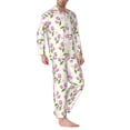 thumbnail image 2 of Naloa Tulips Flowers Men’s Pajamas Set - Long Sleeve Button Down Sleep Shirt and Pajama Bottoms Sleepwear Set-X-Large, 2 of 7