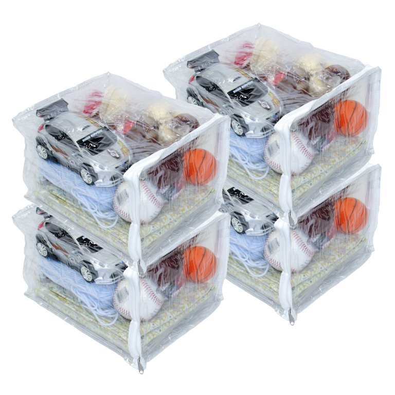 Heavy Duty Vinyl Zippered Closet Square Storage Bags clear 