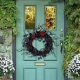 thumbnail image 5 of Black Halloween Door-Wreath with Red Rose Wreath for Front Door Black Wreath for Gothic Halloween Home Decor, 5 of 8