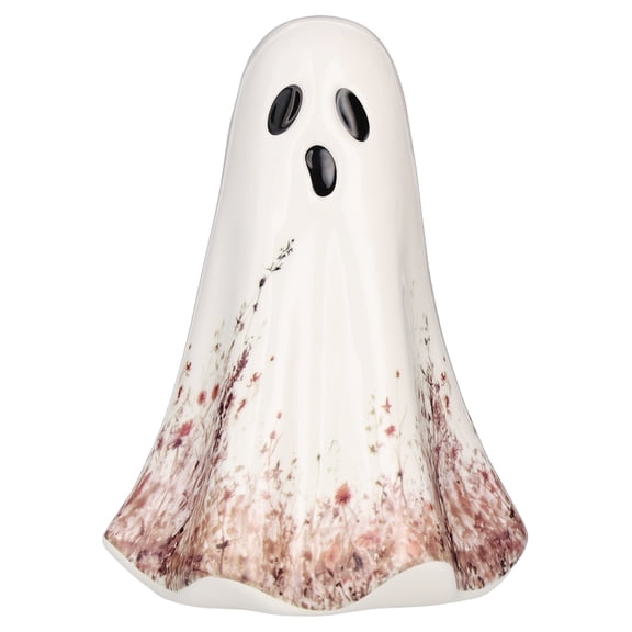 Ceramic Wildflower Ghost Decoration, White, 8.25", Halloween by Way To Celebrate
