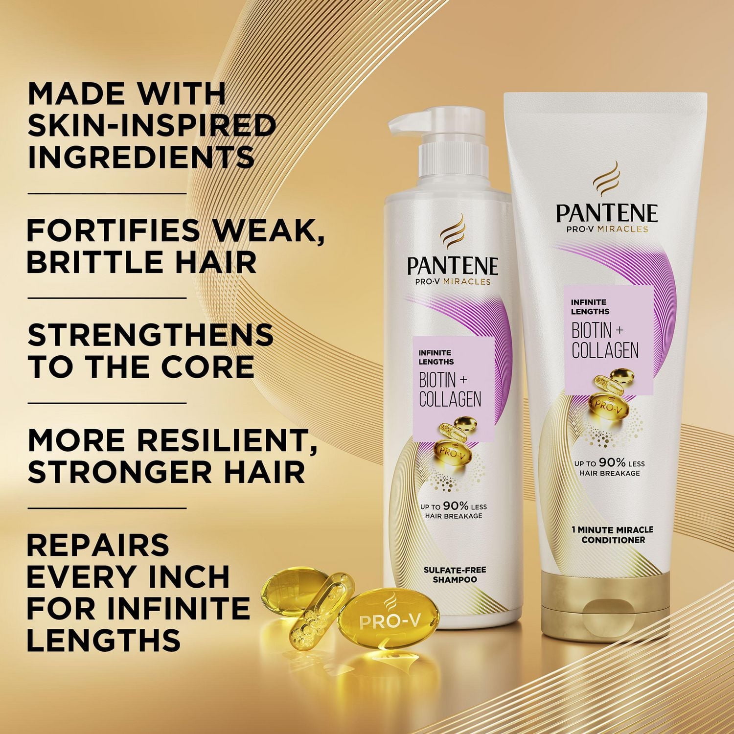 Pantene Pro-V Miracles Infinite Lengths Biotin + Collagen 1 Minute Miracle Conditioner, 325ML