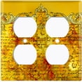 thumbnail image 3 of Metal Light Switch Plate Cover Elegant Yellow Letter Frame Damask DAM066, 3 of 13