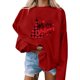 thumbnail image 1 of Gibobby Sudaderas para mujer navidad Navidad para mujer cuello redondo sudadera sólida Tops lindos manga larga suelta moda sudadera(Rojo,XG), 1 of 4