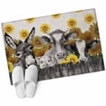 thumbnail image 2 of Rectangle Area Rugs 2 x 3 Ft, Vintage Grey Farm Animals Non-Slip Residential Carpet, Rustic Sunflowers Cow Pig Indoor Crawling Mats Runner Rugs for Living Room/Dining Room/Bedroom, 2 of 9