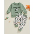 thumbnail image 4 of Baby Toddler Boy 2Pcs Fall Outfits 0 6 12 18 24 Months 2T 3T Long Sleeve Fish Print Sweatshirt + Pants Clothing Set, 4 of 9