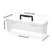 Plastic Portable Container with Handle, Art Craft Sewing Storage Box with Latching Lid for Paint Brush, Tools, Crayon, Ruler, Ornaments, Ribbons