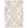 thumbnail image 2 of SAFAVIEH Berber Kyle Geometric Shag Area Rug, Cream/Gray, 4' x 6', 2 of 8