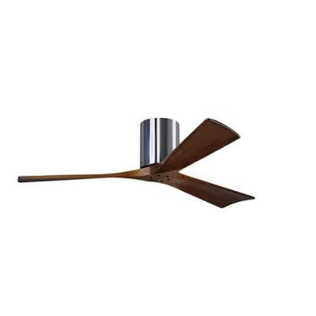 Flush Mount Paddle Ceiling Fan In Polished Chrome Finish 52 In W X 10 In D X 10 In H