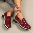 thumbnail image 5 of Wowcloth Chunky Heel Loafers for Women – Solid Color Retro British Style with Versatile Fashion Casual Footwear for Daily Outfits, 5 of 9