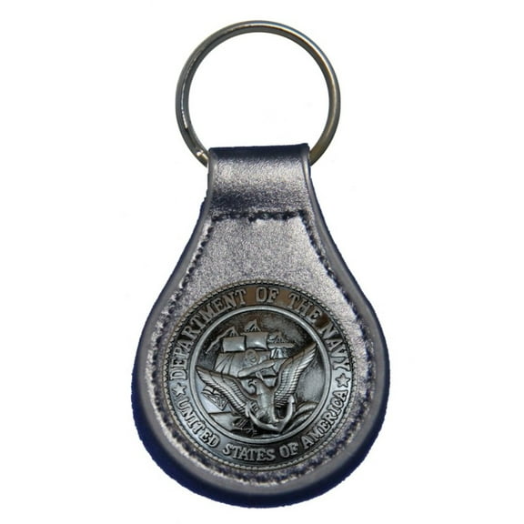 U S Navy leather key fob or keychain Black