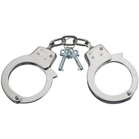 - Loftus Deluxe Polished Metal Handcuffs with Keys, Silver, One-Size