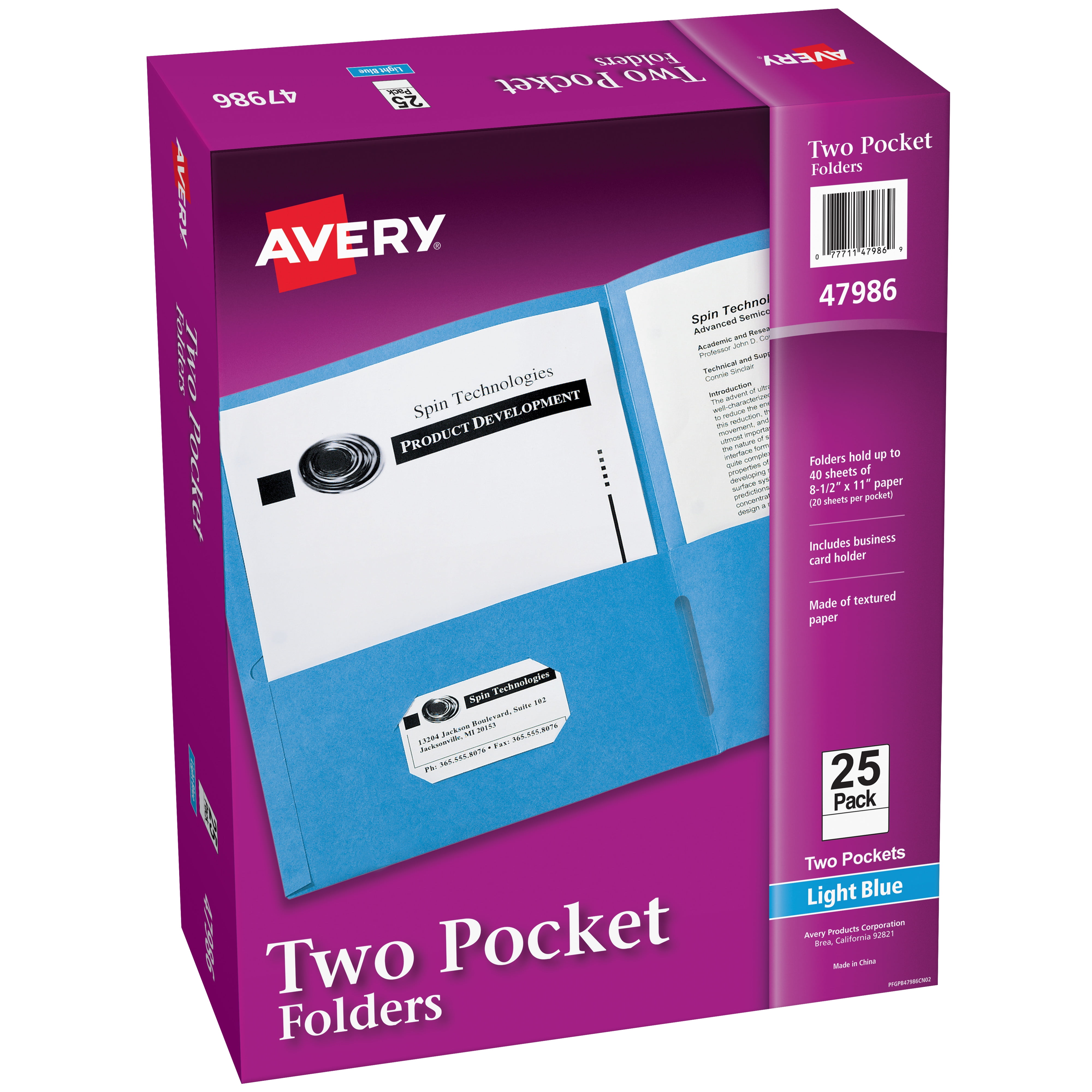 Red Twin-Pocket Folders Textured Paper -New Holds 100 Sheets Box of 25 57511EE Letter Size 