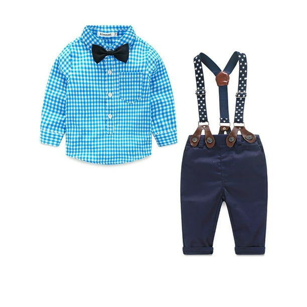 Luethbiezx luethbiezx 2PCS Kids Baby Boys Toddler Plaid Shirt