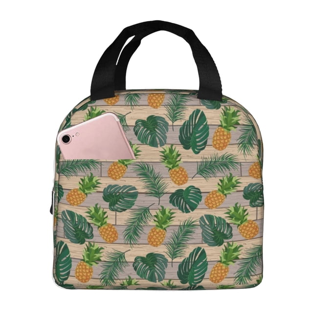 Disketp Pineapples Palm Leaves for Insulated Lunch Bag for Women and Men, Perfect for Work, Hiking, Picnic