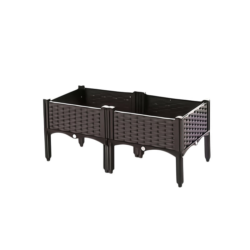 2Pcs Rattan Outdoor Planting Box, Raised Garden Bed, Garden Plant Boxes for Vegetables, Flowers