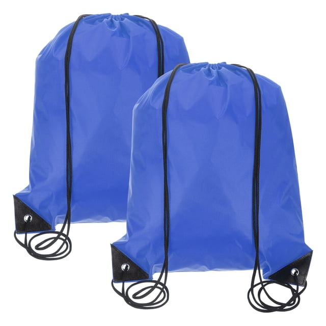 Bolsas de mochila con cordón, paquete de 2 sacos de cincha para gimnasio, yoga, viajes, natación, playa, azul zafiro