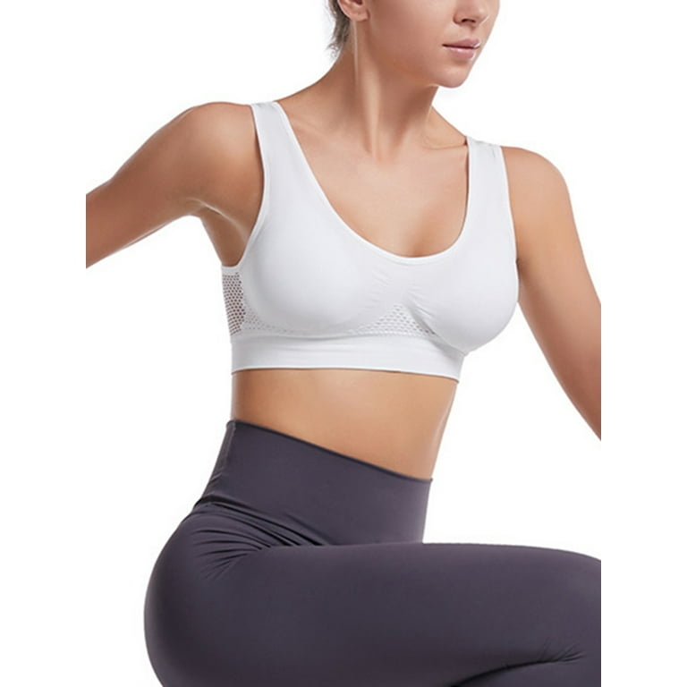 Glonme Women Sport Bra Scoop Neck Activewear Bras Solid Color