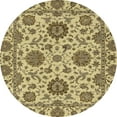thumbnail image 1 of Ahgly Company Tapis d'Intérieur Rond Abstrait Chrome Or Jaune Zone Orientale, 4' Rond, 1 of 6