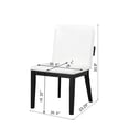 thumbnail image 6 of Modern Black-Finish Wood & White Glossy PU Leather Upholstered Dining Chairs Set of 2, 6 of 6